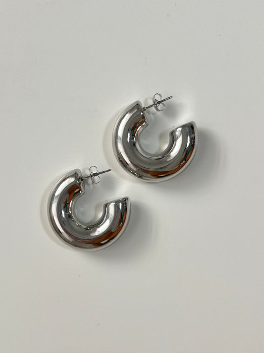 Silver chunky hoops