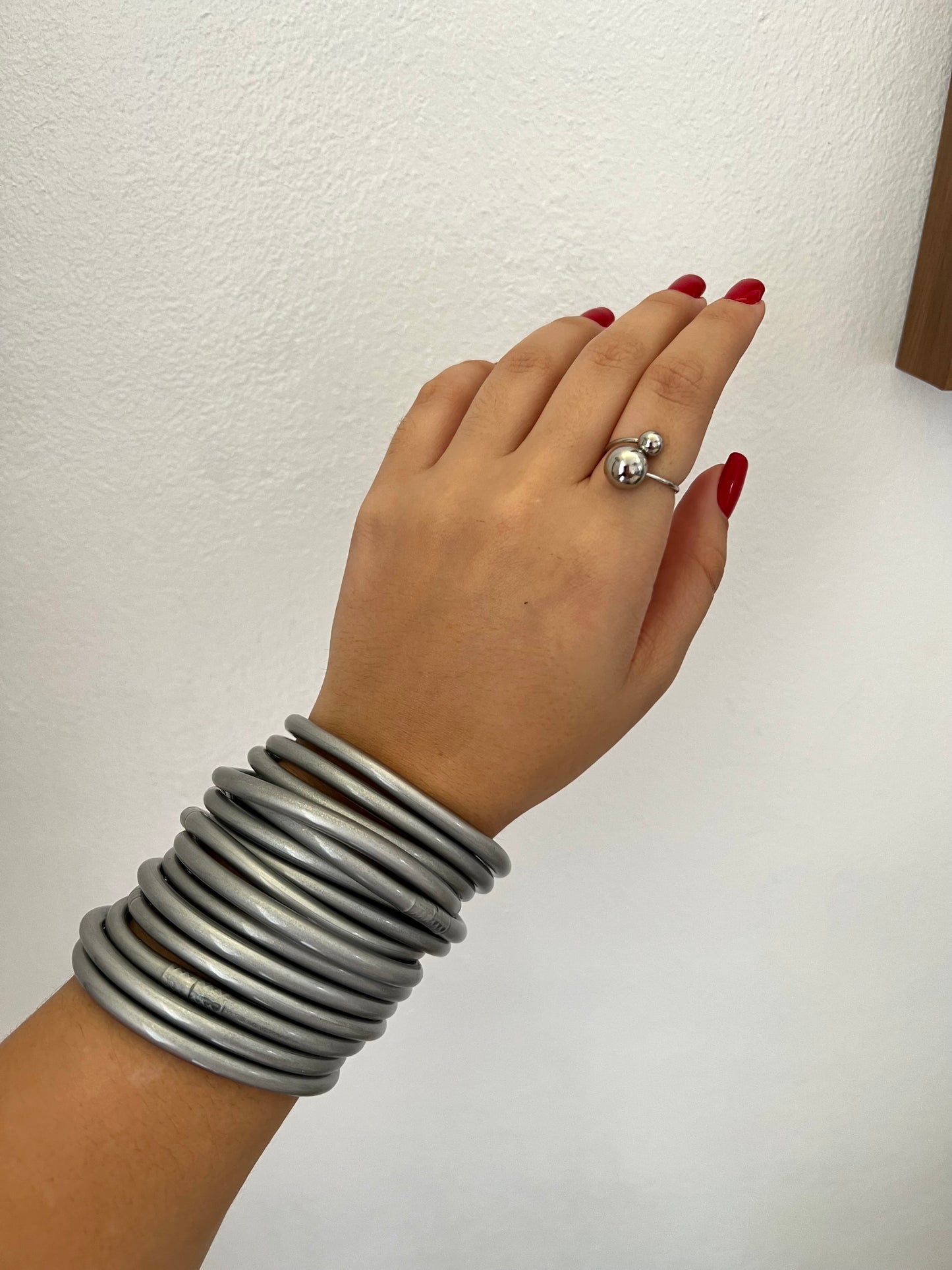 SILVER jelly bangles