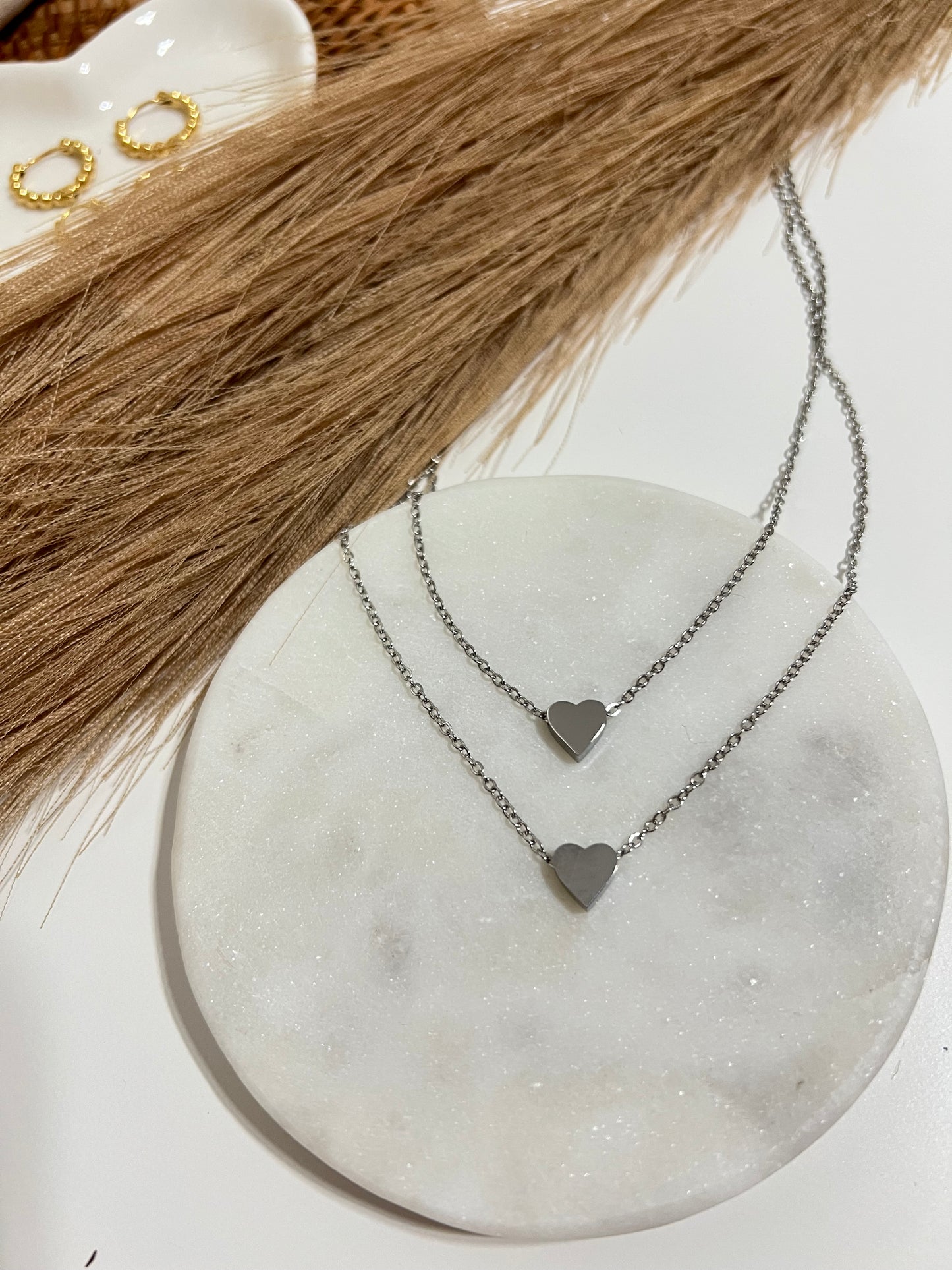 Silver dainty heart